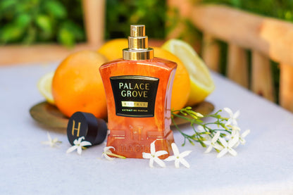 Palace Grove perfume by Habibi New York in an elegant brown bottle.