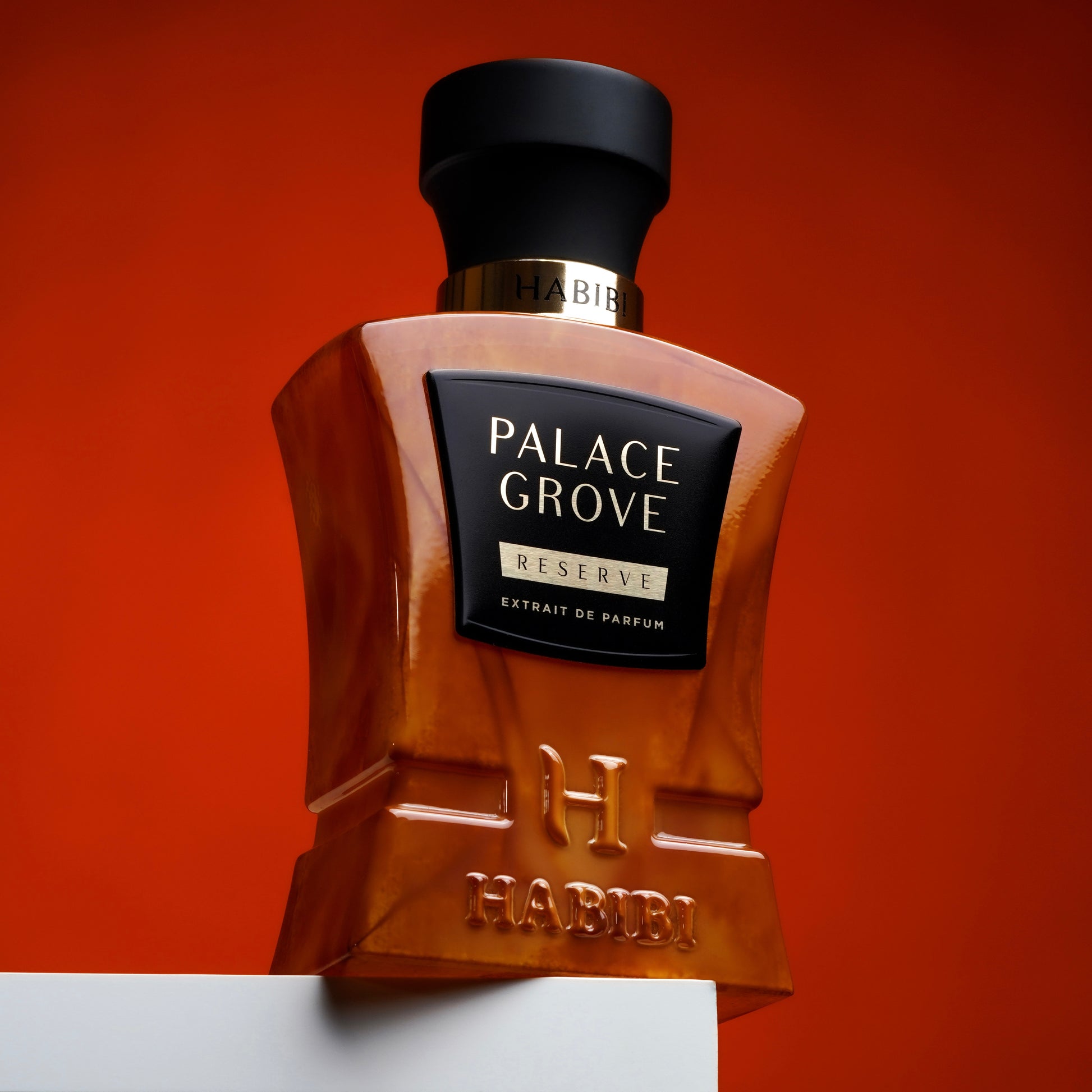 Palace Grove cologne housed in an elegant brown bottle, by Habibi New York.