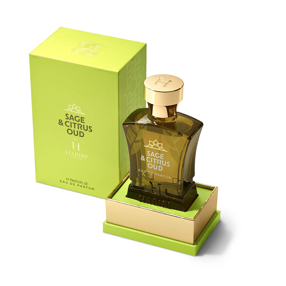 Sage and Citrus Oud cologne: A refreshing blend of aromatic sage and vibrant citrus, harmonized with rich oud notes, in a brown bottle.