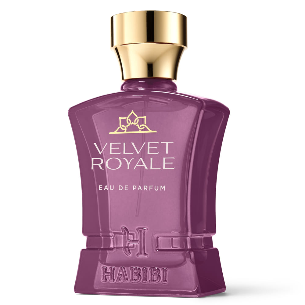 Velvet Royale scent by Habibi New York in a purple bottle.