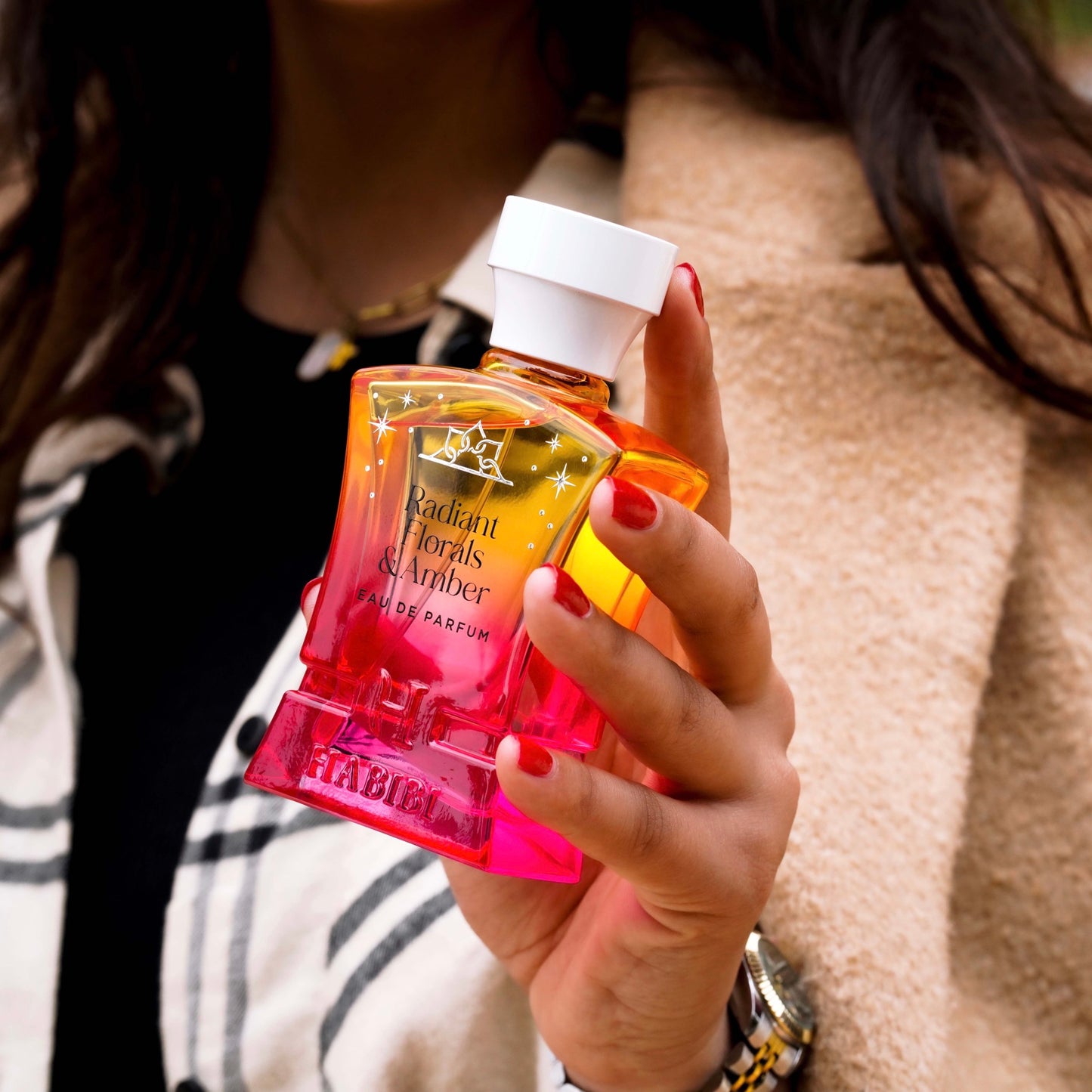 Radiant Florals & Amber fragrance by Habibi New York.