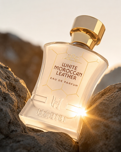 White Moroccan Leather 75ml Extrait de Parfum with the Men's Discovery Set of five 2ml scents — Habibi New York