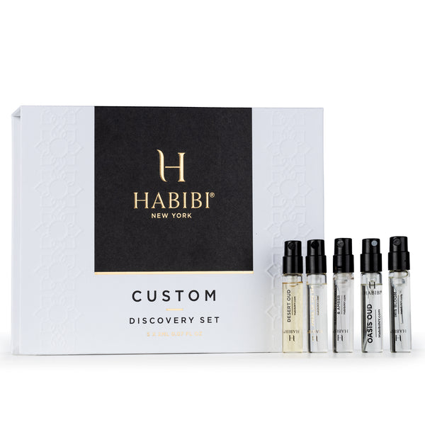 HABIBI New York custom discovery set: white box with five 2 mL vials