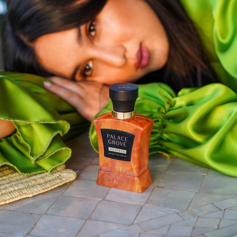 Palace Grove fragrance in an elegant brown bottle by Habibi New York.