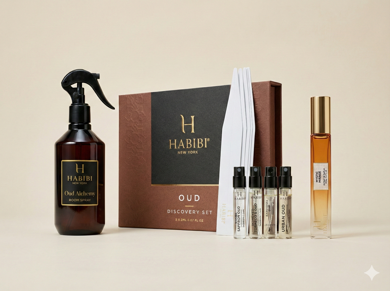 Oud Indulgence Bundle — Discovery Set, Room Spray, Travel EDP