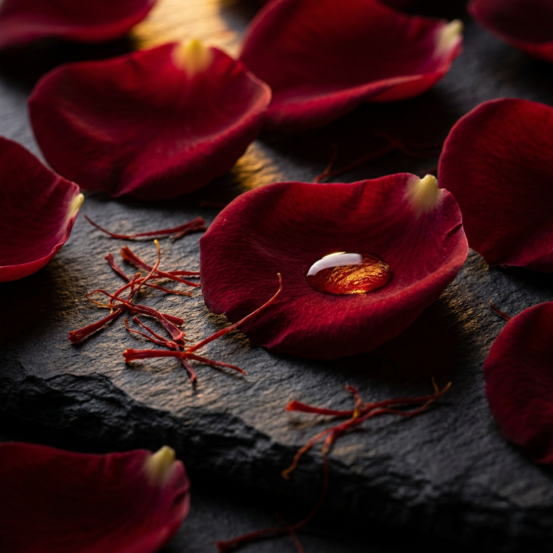 Damask rose and saffron — ingredient still