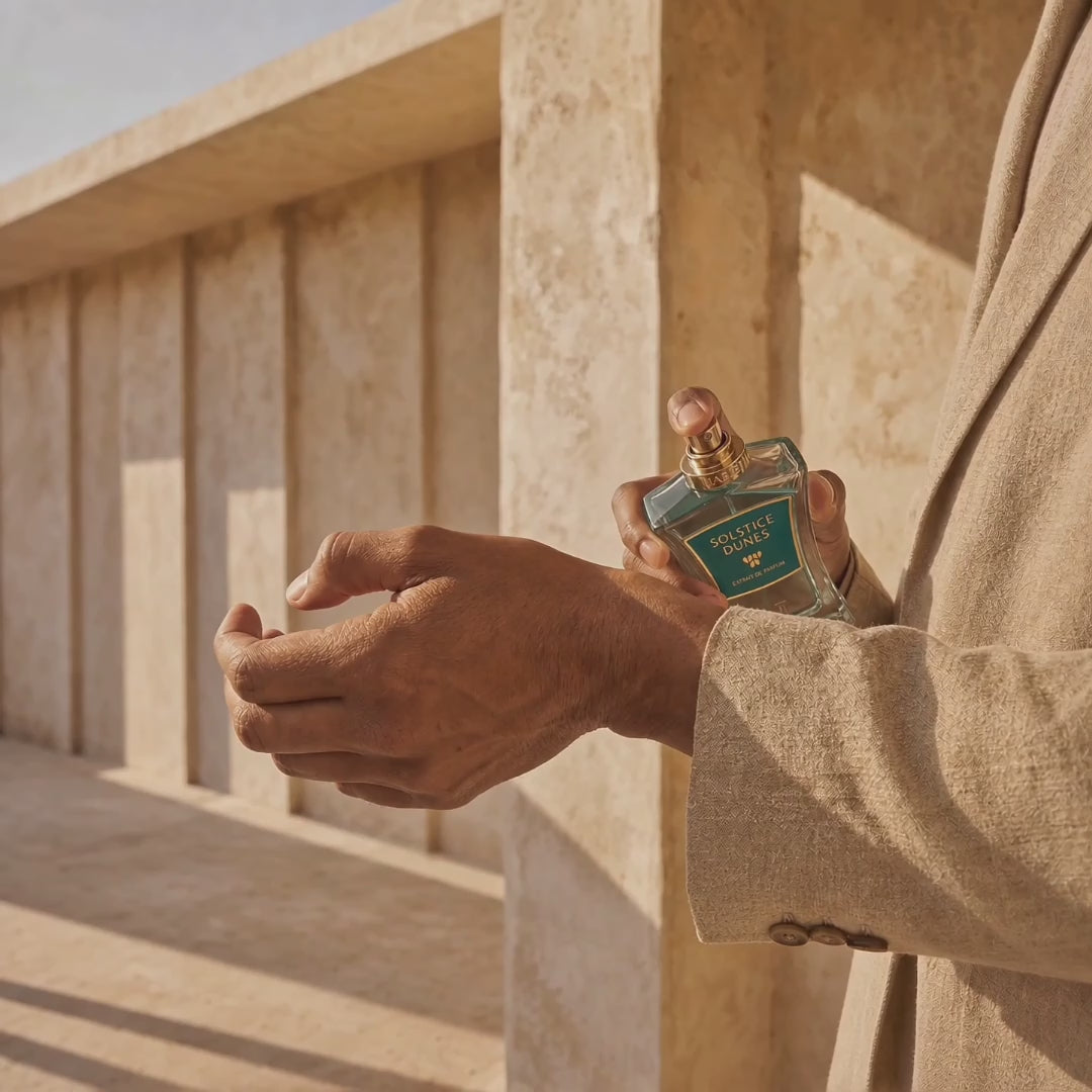 Solstice Dunes — golden hour in the dunes, Extrait de Parfum film